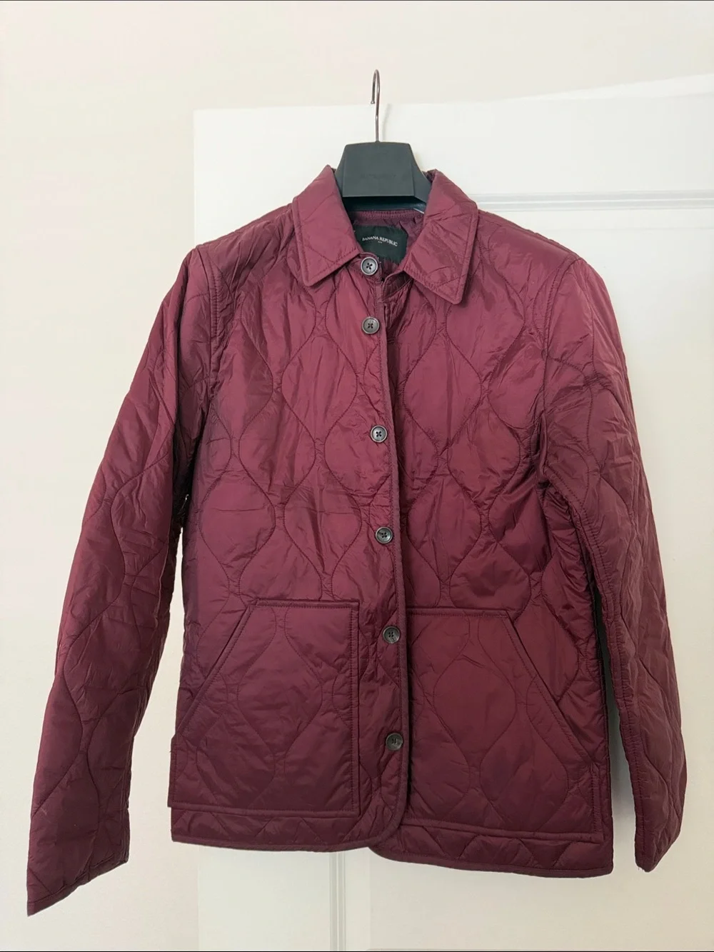 Banana Republic Quilted Burgundy Utility Jacket